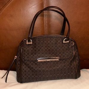 Coach Georgie black silver handbag satchel
